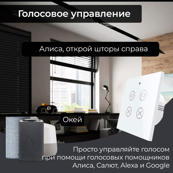 Умный двойной сенсорный Wi-Fi переключатель для рольставен MOES