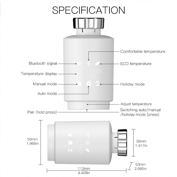 Умная термоголовка радиатора Zigbee Moes с метеостанцией и термостатом + Хаб