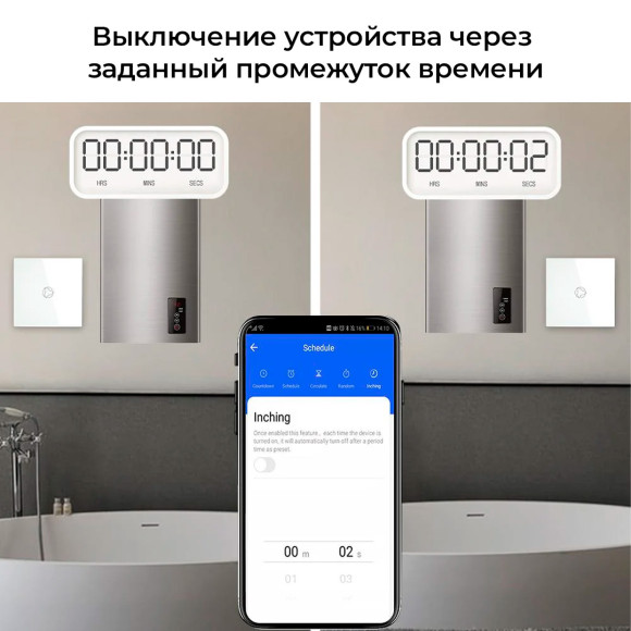 Умный сенсорный Wi-Fi переключатель для бойлера MOES с нейтральным проводом, 20 A