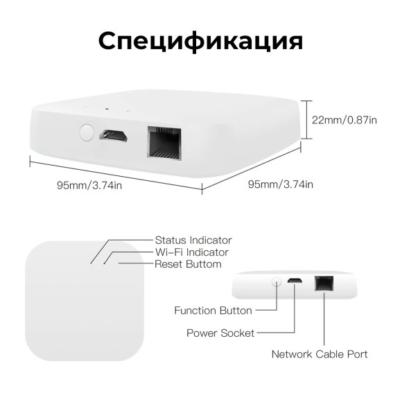 Мультипротокольный проводной Zigbee хаб MOES